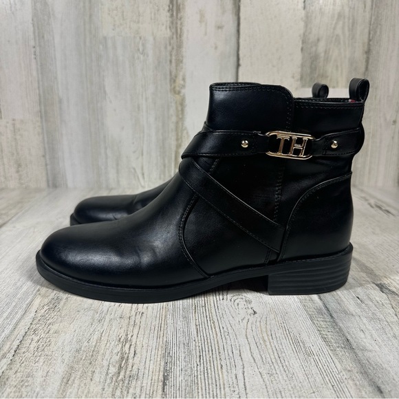 Tommy Hilfiger Shoes - Tommy Hilfiger BLACK Ornamented Radia Faux Leather Strappy Ankle Boots #894